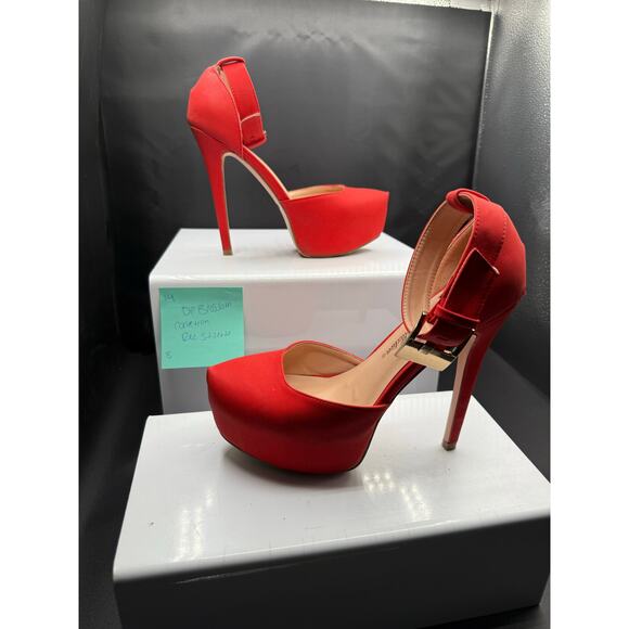 De Blossom Collection Red Leather 6”Stiletto Heals Size 8W - Picture 2 of 14
